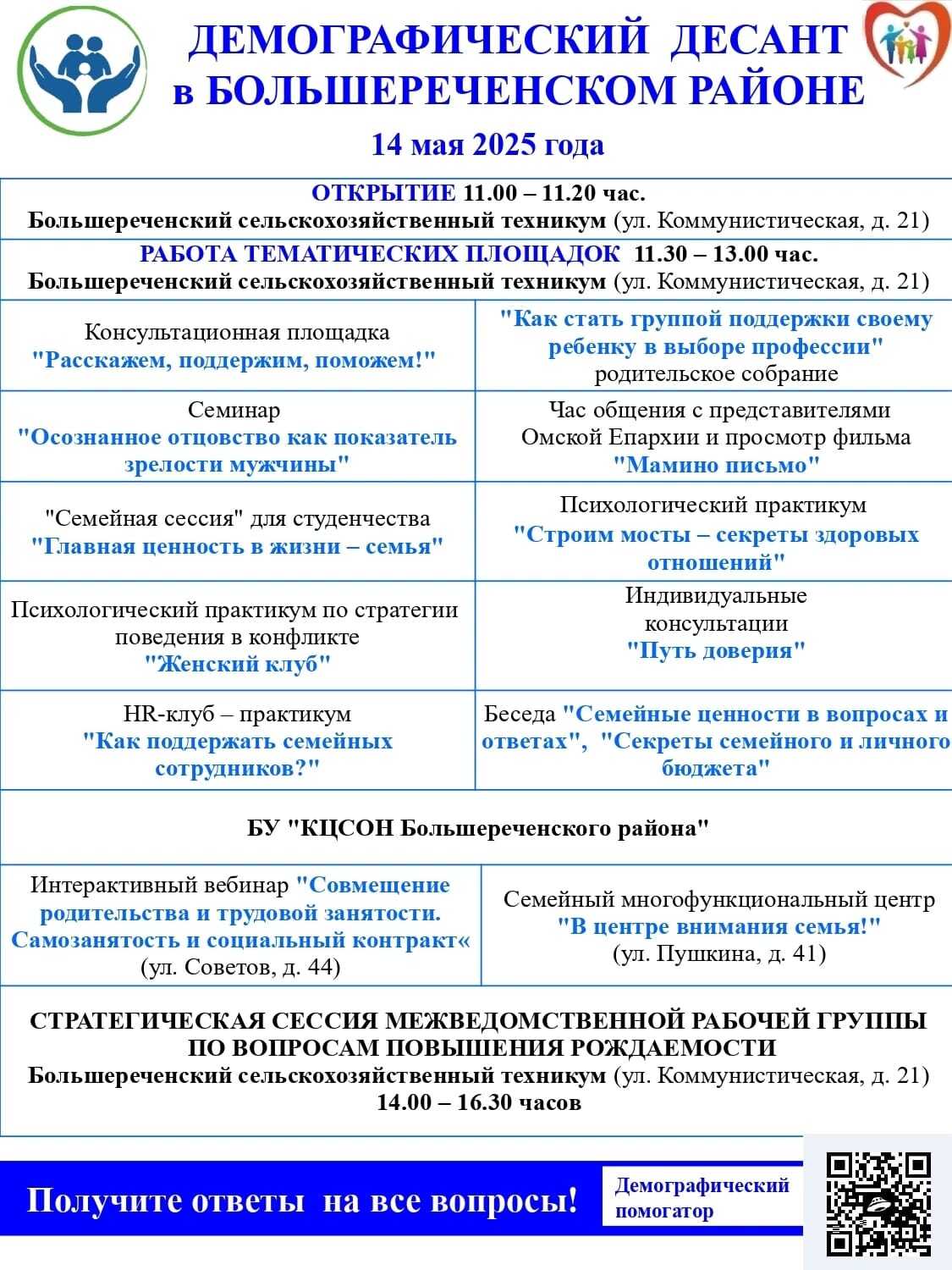 Демографический десант в Большереченском районе.