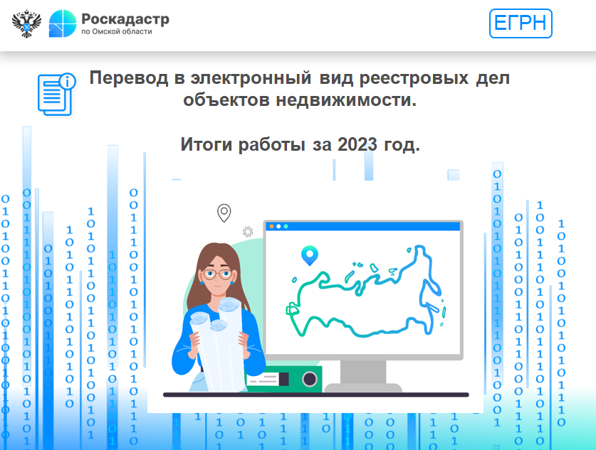 Перевод в электронный вид реестровых дел объектов недвижимости. Итоги работы за 2023 год..